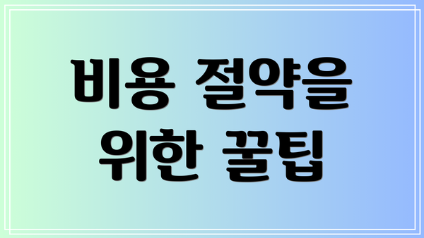 비용 절약을 위한 꿀팁