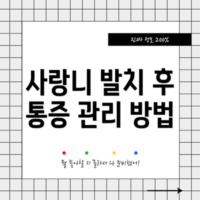 사랑니 발치 후 통증 관리 방법