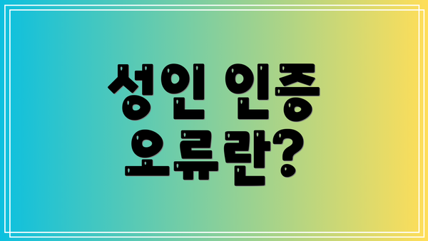 성인 인증 오류란?