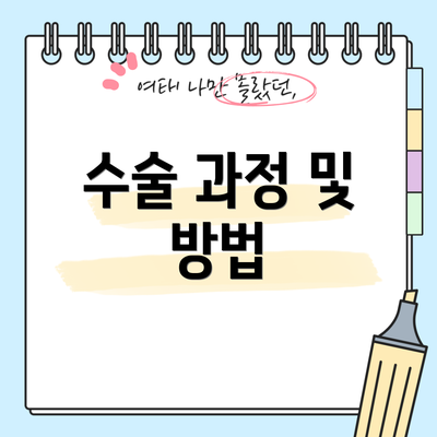 수술 과정 및 방법