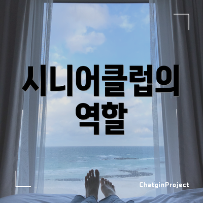 시니어클럽의 역할