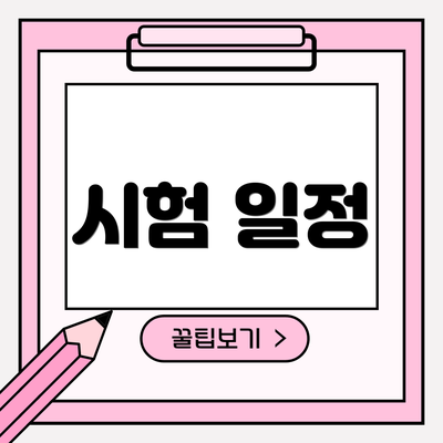 시험 일정