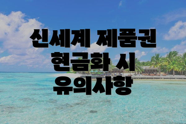신세계 제품권 현금화 시 유의사항