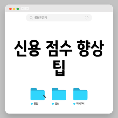 신용 점수 향상 팁