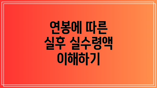 연봉에 따른 실후 실수령액 이해하기
