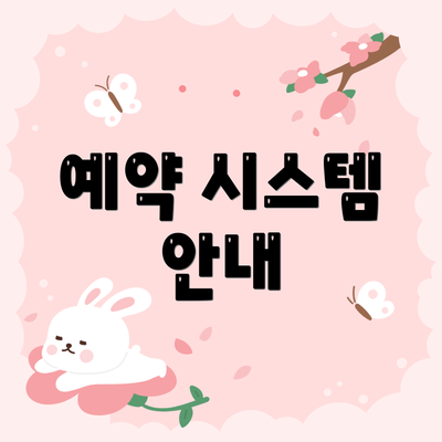 예약 시스템 안내