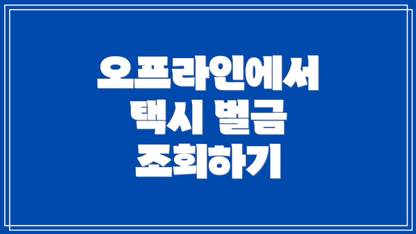 오프라인에서 택시 벌금 조회하기