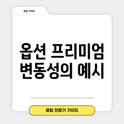 옵션 프리미엄 변동성의 예시