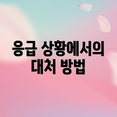 응급 상황에서의 대처 방법