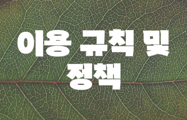 이용 규칙 및 정책