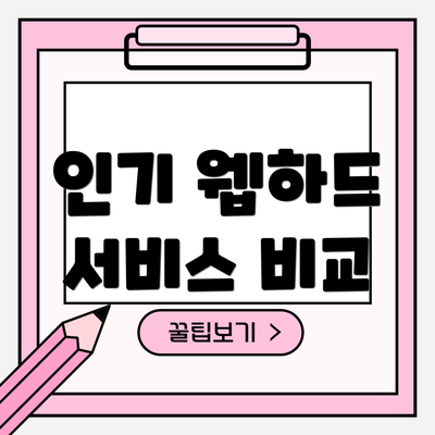 인기 웹하드 서비스 비교
