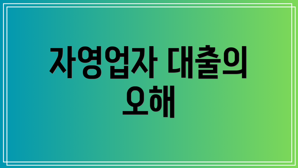 자영업자 대출의 오해
