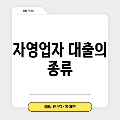 자영업자 대출의 종류