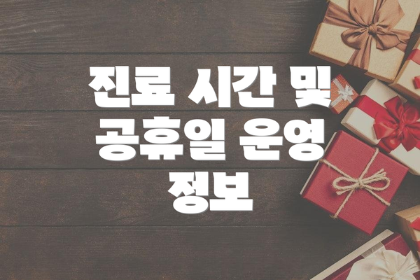 진료 시간 및 공휴일 운영 정보