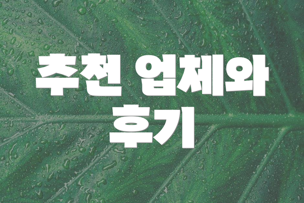 추천 업체와 후기
