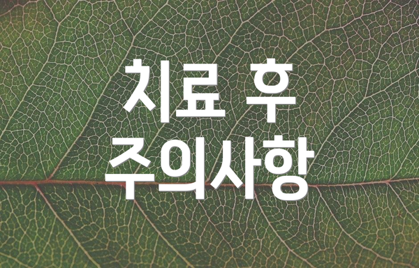 치료 후 주의사항