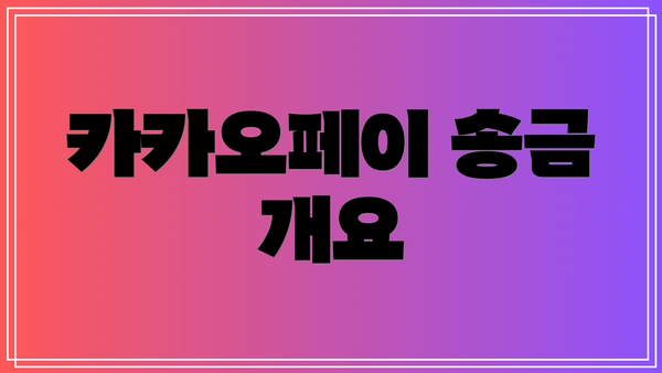 카카오페이 송금 개요