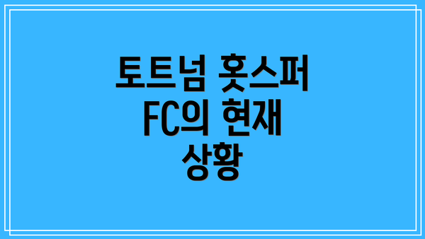 토트넘 홋스퍼 FC의 현재 상황