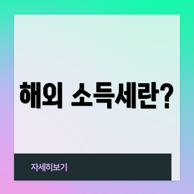 해외 소득세란?