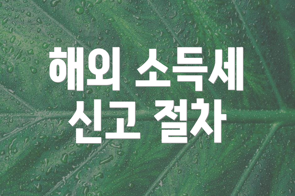 해외 소득세 신고 절차