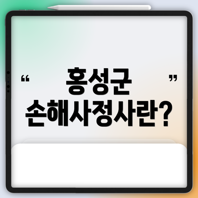 홍성군 손해사정사란?