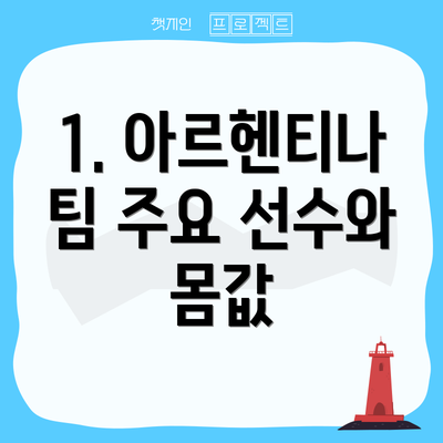 1. 아르헨티나 팀 주요 선수와 몸값