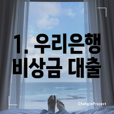 1. 우리은행 비상금 대출