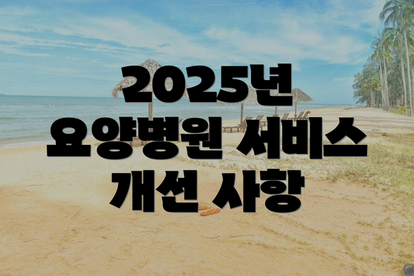 2025년 요양병원 서비스 개선 사항