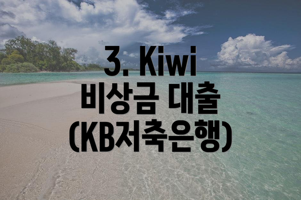 3. Kiwi 비상금 대출 (KB저축은행)