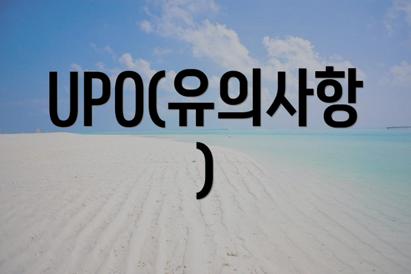 UPO(유의사항)